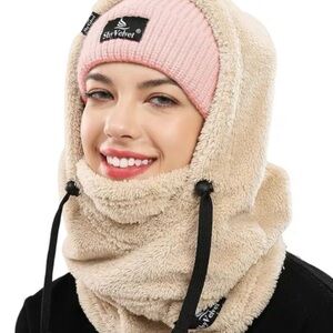 Shy Velvet Balaclava Beige hood NO STRINGS